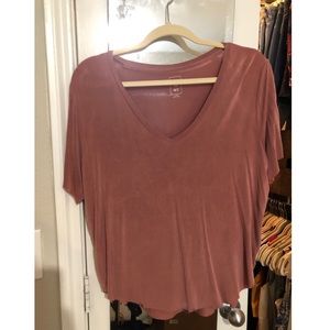 PacSun Mauve Silky V-neck Top